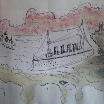 Painting titled "Marine moderne" by Poemu, Original Artwork