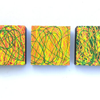 Schilderij getiteld "Triptych Abstract C…" door Anthony Saldivar, Origineel Kunstwerk, Acryl