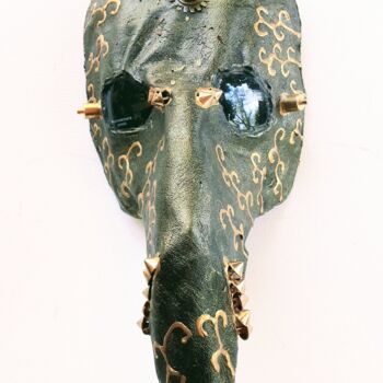 Sculpture titled "Black And Gold Larg…" by Anthony Saldivar, Original Artwork, Leather
