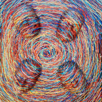 Schilderij getiteld "Swirling Paint 3D F…" door Anthony Saldivar, Origineel Kunstwerk, Acryl