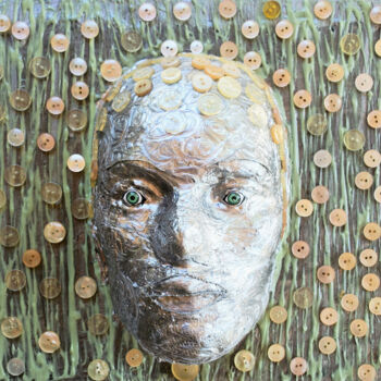 "Silver Face Art Pai…" başlıklı Tablo Anthony Saldivar tarafından, Orijinal sanat, Akrilik Ahşap Sedye çerçevesi üzerine mon…