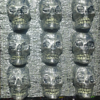 Malerei mit dem Titel "Skull Art 3D Painti…" von Anthony Saldivar, Original-Kunstwerk, Acryl