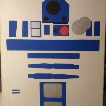 Peinture intitulée "R2D2 star wars geek" par Az, Œuvre d'art originale, Acrylique