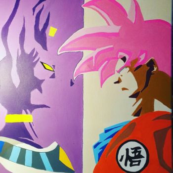 Painting titled "Dragon ball super" by Az, Original Artwork, Acrylic