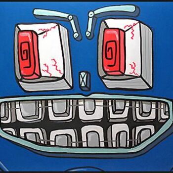 Painting titled "Robotic Braces" by Anthony Gamboa, Original Artwork