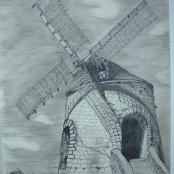 Drawing titled "Windmill of St. Cro…" by Anthony Yearwood, Original Artwork
