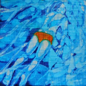 Pittura intitolato "Batik: Schwimmer (i…" da Antje Witzel (AKbatikart), Opera d'arte originale, Cera Montato su Plexiglass