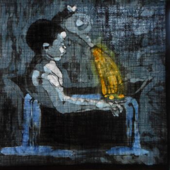 Peinture intitulée "Batik: Beim Bad" par Antje Witzel (AKbatikart), Œuvre d'art originale, Cire Monté sur Plexiglas