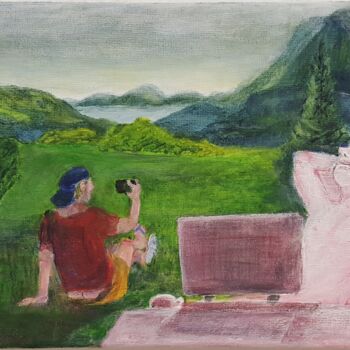 Pittura intitolato "dream" da Antje Witzel (AKbatikart), Opera d'arte originale, Olio