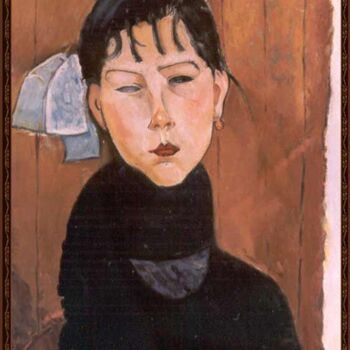 Painting titled "Omaggio a Modigliani" by Lorenzo  Antognetti Artista, Original Artwork, Oil