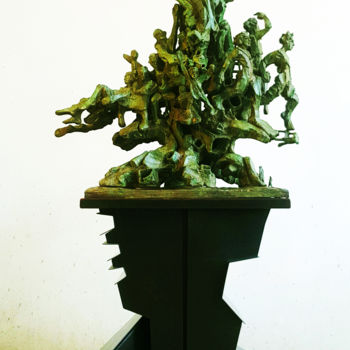 Sculpture titled "MÉMORIAL: LE CÈDRE…" by Antoine Berbari, Original Artwork, Bronze