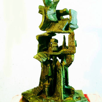 Sculptuur getiteld "" JOURNAL TELEVISE "" door Antoine Berbari, Origineel Kunstwerk, Bronzen