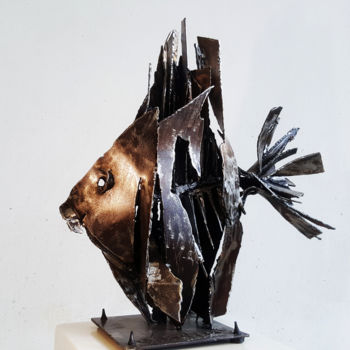 Sculpture titled "" LE POISSON "" by Antoine Berbari, Original Artwork, Metals