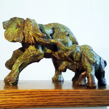 Sculpture intitulée "" SHUNGAR ET SHUNG "" par Antoine Berbari, Œuvre d'art originale, Bronze
