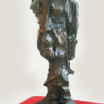 Sculptuur getiteld "" TÊTE EMPREINTE "" door Antoine Berbari, Origineel Kunstwerk, Bronzen