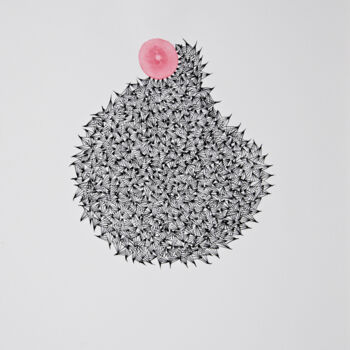 Dibujo titulada "Nid de guêpes #1" por Antoine Brodin, Obra de arte original, Tinta