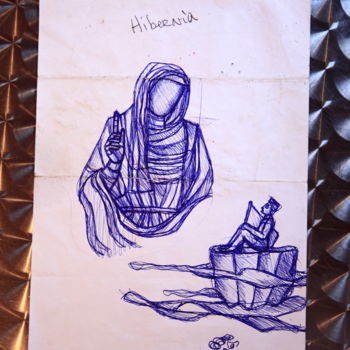 Drawing titled "Hibernia" by La Fraise 2, Original Artwork, Ballpoint pen