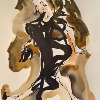 Disegno intitolato "Miss goth 7" da Antoine Faure, Opera d'arte originale, Inchiostro