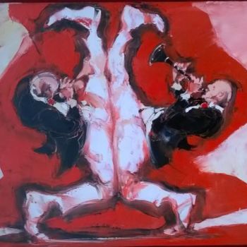 Pittura intitolato "8 la grande rouge" da Antoine Faure, Opera d'arte originale, Olio