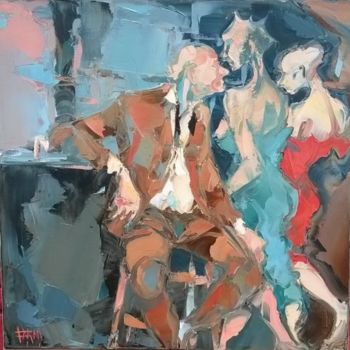 Painting titled "18 trafique au comp…" by Antoine Faure, Original Artwork, Oil