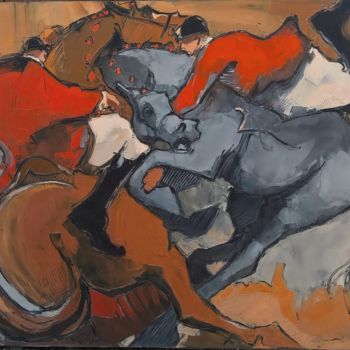 Pintura intitulada "5 La collision" por Antoine Faure, Obras de arte originais, Óleo
