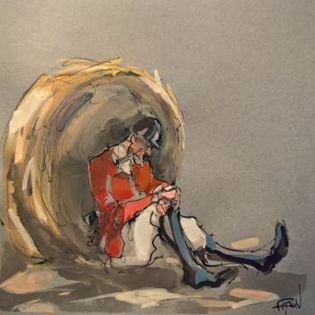 Peinture intitulée "29 la petite sieste" par Antoine Faure, Œuvre d'art originale, Gouache