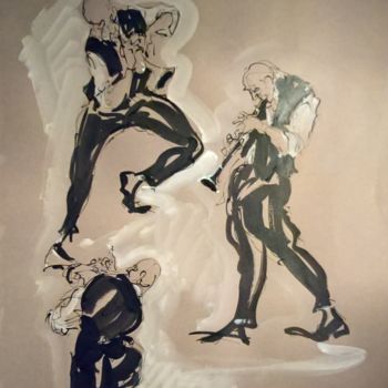 Картина под названием "12 Etude jazz" - Antoine Faure, Подлинное произведение искусства, Гуашь