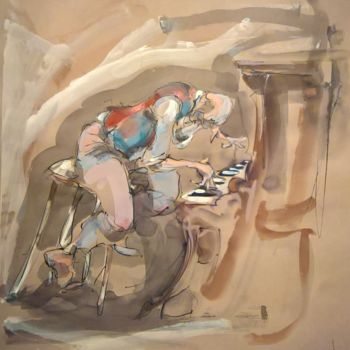 Peinture intitulée "30 le jeté" par Antoine Faure, Œuvre d'art originale, Gouache