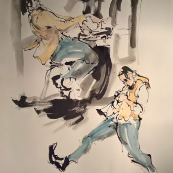 Peinture intitulée "61 Etude jazz" par Antoine Faure, Œuvre d'art originale, Encre