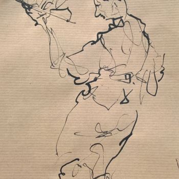"19 Le serveur" başlıklı Tablo Antoine Faure tarafından, Orijinal sanat, Mürekkep