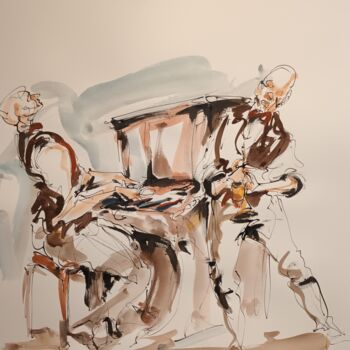 Peinture intitulée "202 Etude jazz" par Antoine Faure, Œuvre d'art originale, Gouache