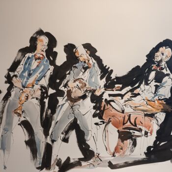 Painting titled "203 Etude jazz" by Antoine Faure, Original Artwork, Gouache