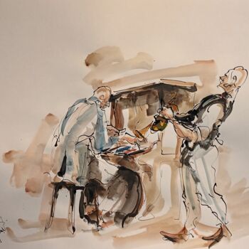 Painting titled "219 Etude jazz" by Antoine Faure, Original Artwork, Gouache