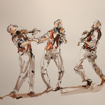 Pittura intitolato "222 Etude jazz" da Antoine Faure, Opera d'arte originale, Gouache