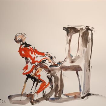 Pintura titulada "234 Etude jazz" por Antoine Faure, Obra de arte original, Gouache
