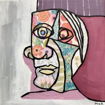 Collagen mit dem Titel "Picasso Roger" von Antoine Maume, Original-Kunstwerk, Collagen