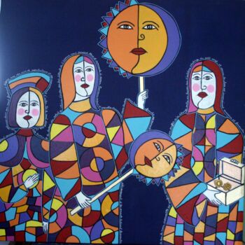 Painting titled "les-fetes-galantes-…" by Antoine Mellado, Original Artwork