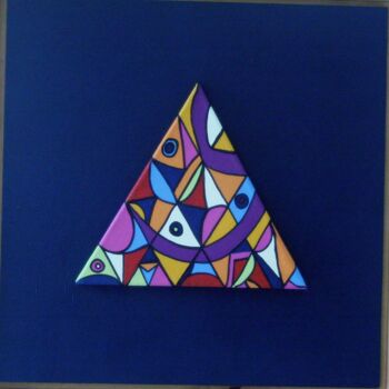 Schilderij getiteld "Triangle des Bermud…" door Antoine Mellado, Origineel Kunstwerk, Acryl