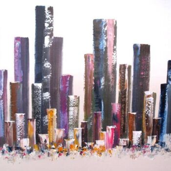 Peinture intitulée "City Skyline XIII" par Antoine Renault, Œuvre d'art originale