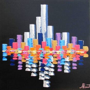 Painting titled "Towers Skyline Spir…" by Antoine Renault, Original Artwork