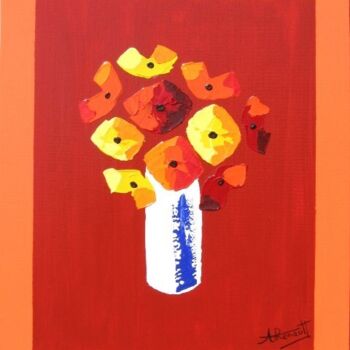 Painting titled "Bouquet de Fleurs -…" by Antoine Renault, Original Artwork