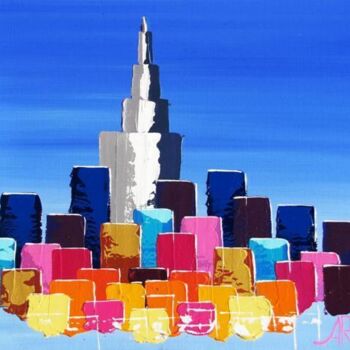 Pintura intitulada "Shangai Towers" por Antoine Renault, Obras de arte originais