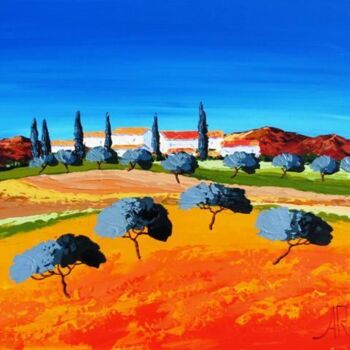 Painting titled "Vigne en Provence -…" by Antoine Renault, Original Artwork