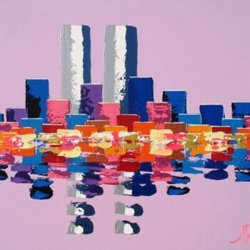 Painting titled "Purple Pink Twin To…" by Antoine Renault, Original Artwork