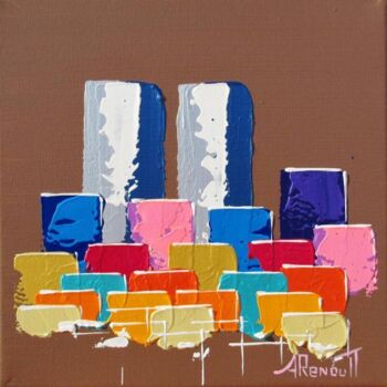 Painting titled "NYC Towers 36" by Antoine Renault, Original Artwork