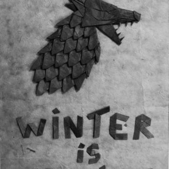 Sculpture intitulée ""Winter is coming"…" par Antoine Scherer, Œuvre d'art originale, Papier