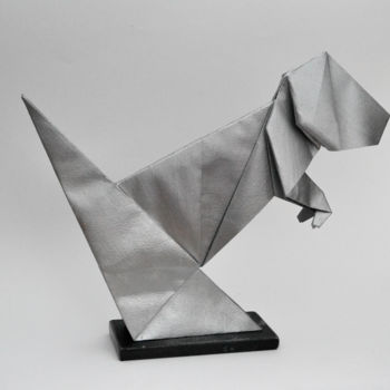 Sculpture titled "Origami Rexie" by Antoine Scherer, Original Artwork, Paper