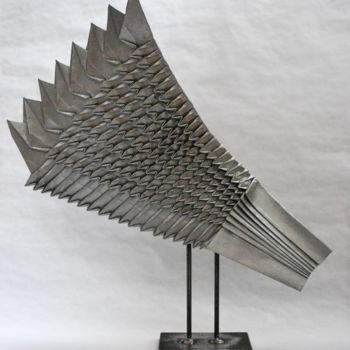 Sculpture titled "Origami Wing Study" by Antoine Scherer, Original Artwork, Paper