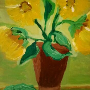 Painting titled "Les tournesols" by Antoine Silveira, Original Artwork, Acrylic