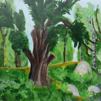 Painting titled "Forêt Fontainebleau…" by Antoine Silveira, Original Artwork, Acrylic